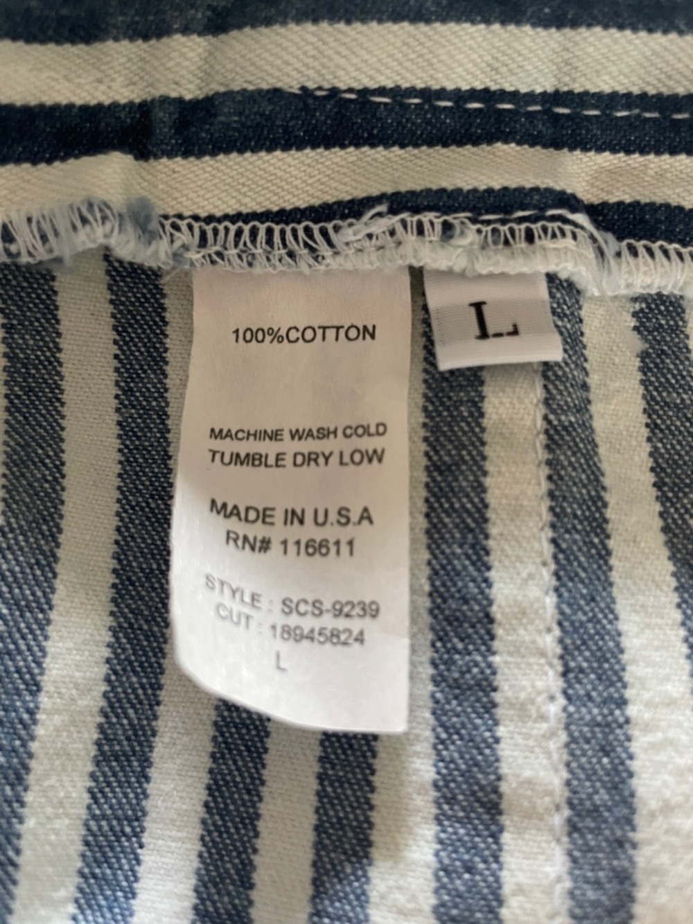 NWOT Self Contrast Blue White Striped Mini Skirt Pockets Cotton Size Large USA - Picture 7 of 7